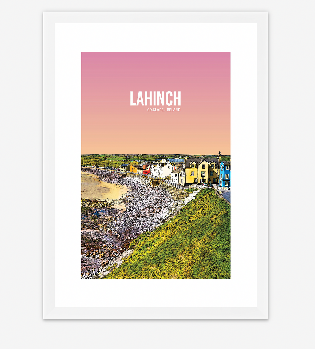 Lahinch Pink Sky A4 Print - Littlebee Prints