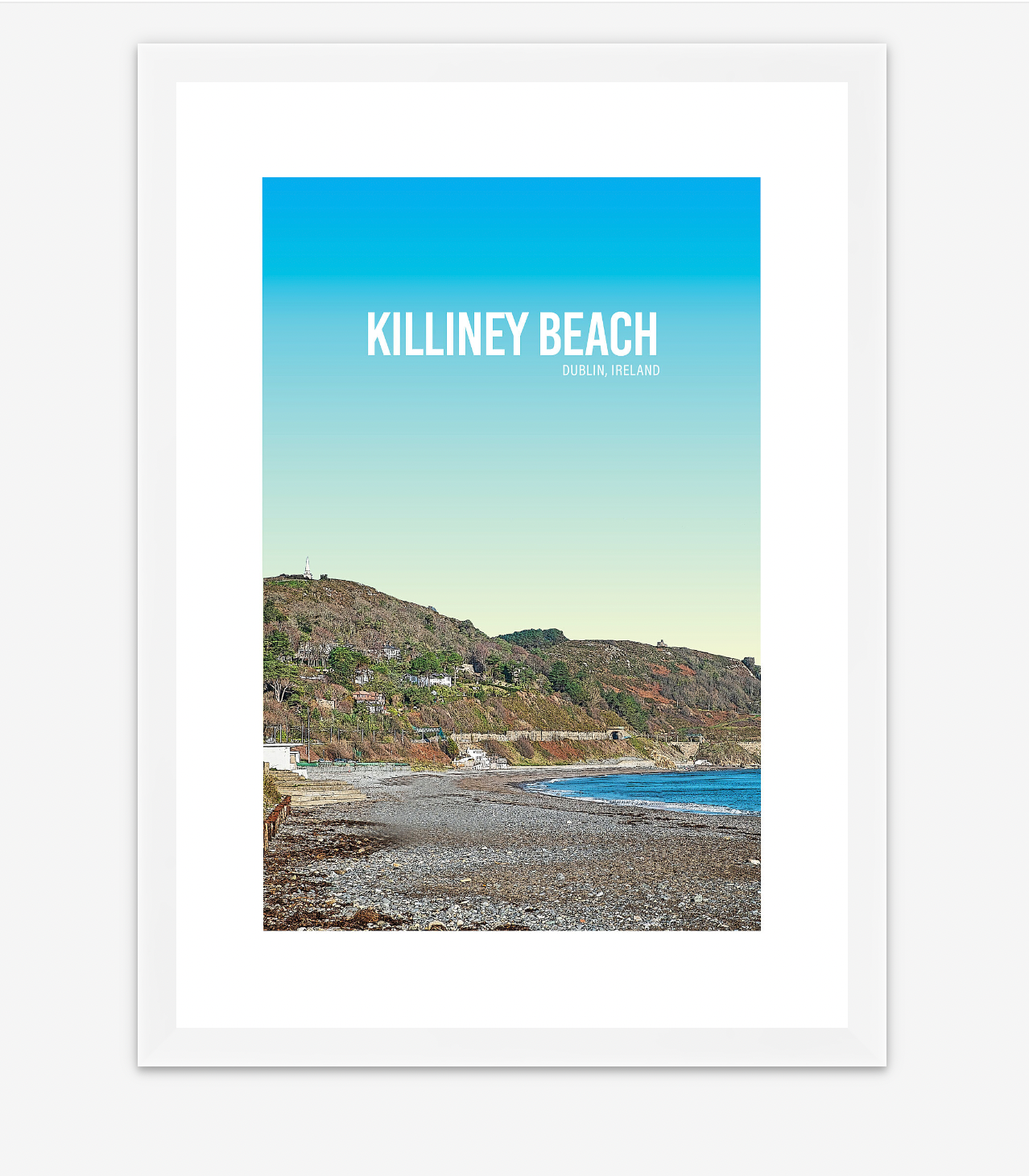 Killiney Beach Blue Sky A4 Print - Littlebee Prints